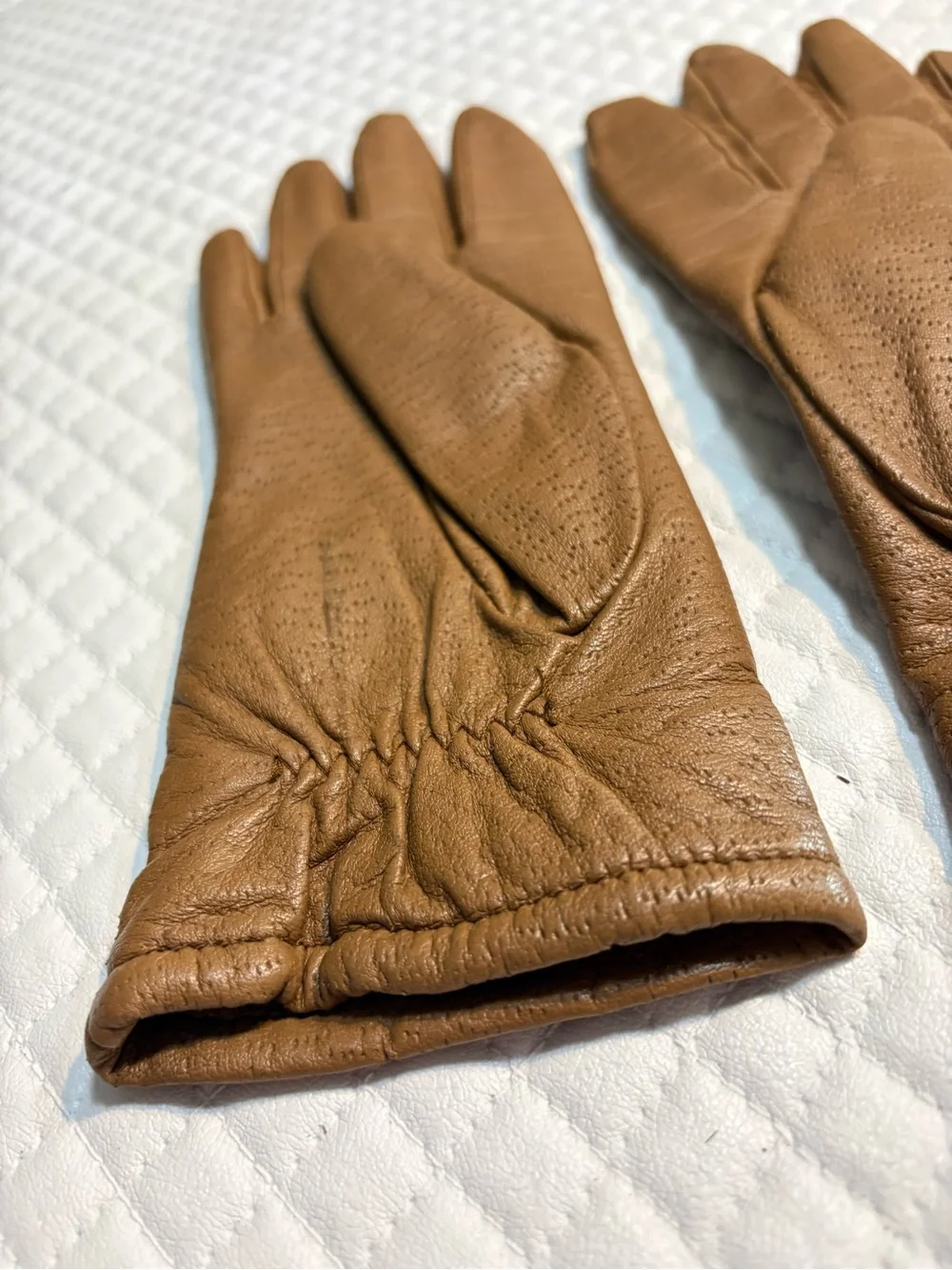 vintage brown leather driving gloves large